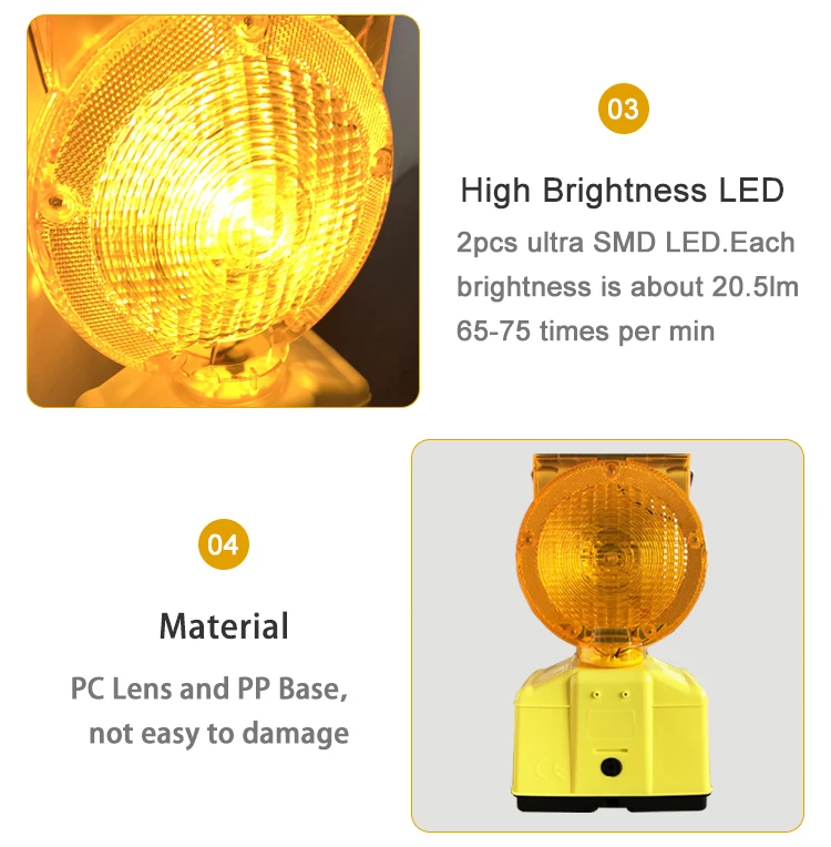 Безопасность высокое качество солнечный дорожный мигающий предупреждающий фонарь светофор