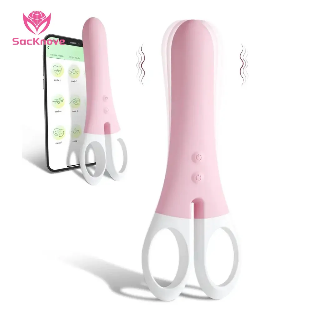 SacKnove New Unique Stationery Series Sex Toys Scissor Shaped 9 Modes  Clitoris G Spot Vibrator App Control Vibrator for Woman