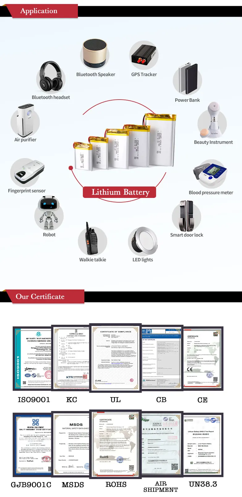 Custom 3.7v 8000mah High Power Lithium Polymer Battery For Beauty Instrument factory