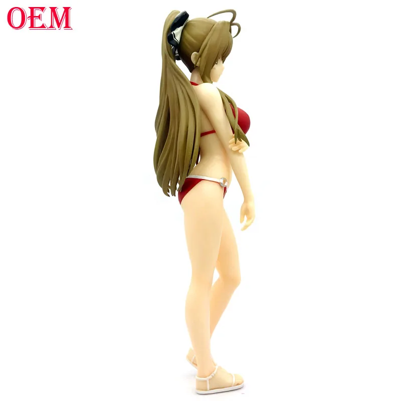 oem 塑料 3d 成人卡通动漫长头发性感泳装红色比基尼女孩动作图