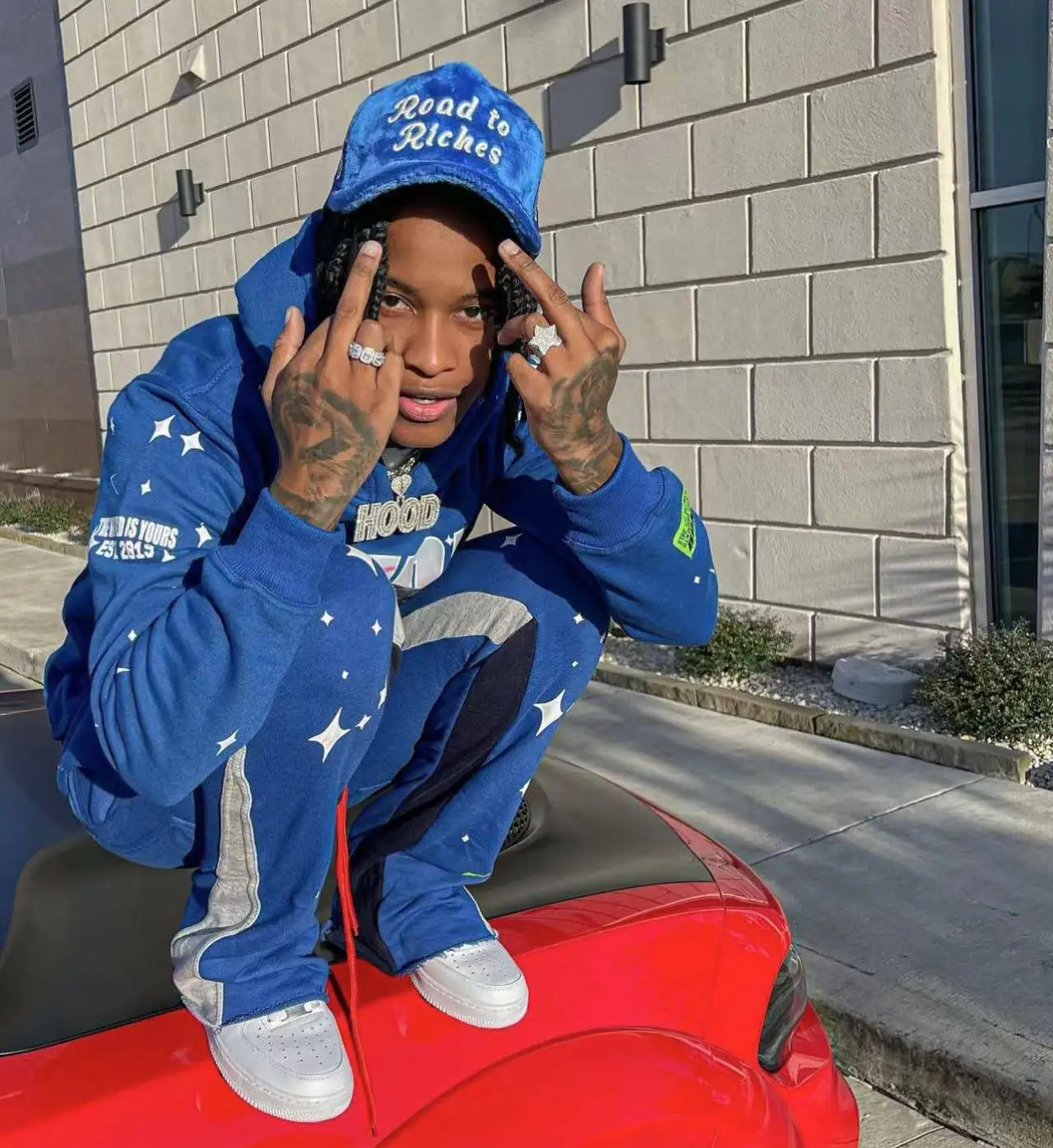 Custom Sweatsuits Tracksuit Thick Fleece 100% Cotton Two Piece Hoodies and Flare Sweat Pants Suit Stacked Joggers Set Men gallery 4