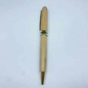 Factory Wholesale Luxury Promotion Bamboo Pen with Custom logo Office Supplies Christmas Gift Wooden Bamboo Twist Ballpoint Pen