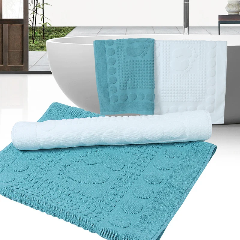 Custom Luxuryy Printed Design 100 Cotton Hotel Bath Mat Towel Set