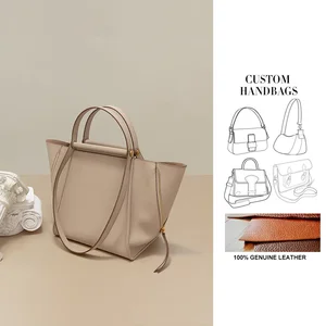 Sac a Bandouliere Femme OEM Manufacturer Custom 2026 Women Genuine Leather Handbags Female Big Size Shoulder Bag for Ladies