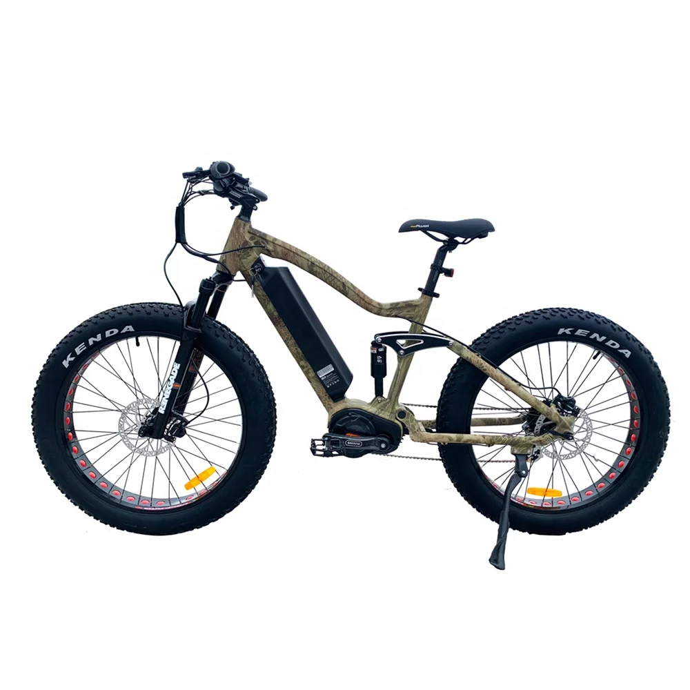 Sepeda Listrik Mid Drive 1000W Daya Besar Baterai Lithium 21Ah Suspensi  Penuh Ebike Sepeda Berburu MTB