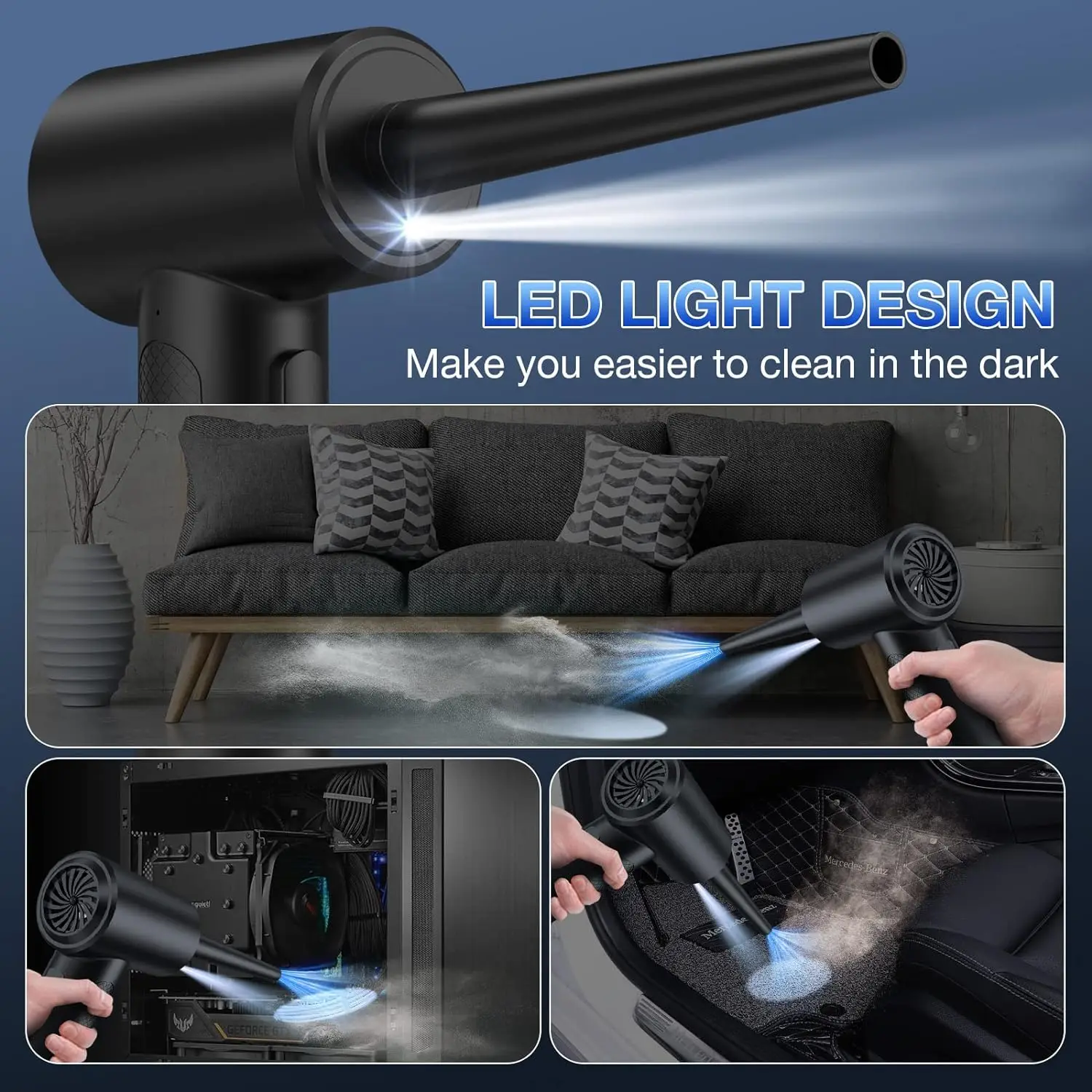 Electric Cordless 51000rpm Computer Keyboard air duster Mini Handheld Turbo Jet Fan Rechargeable Portable Barber air duster Jet