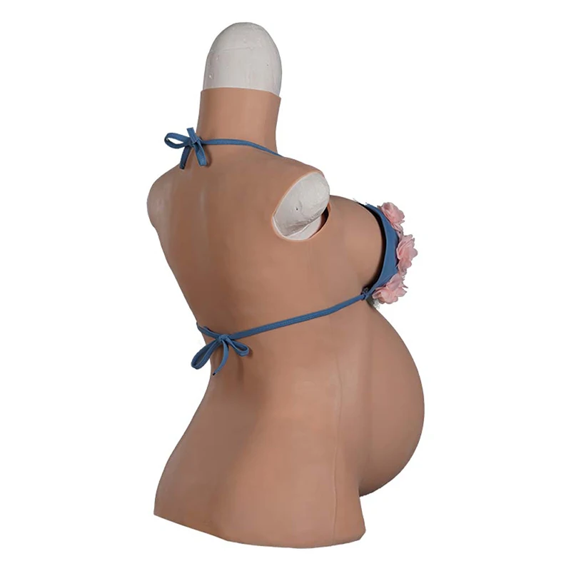 Skinless Silicone Breast Form Lightweight Real Month Silk Cotton Filling False Pregnancy Belly Photo Performance Props