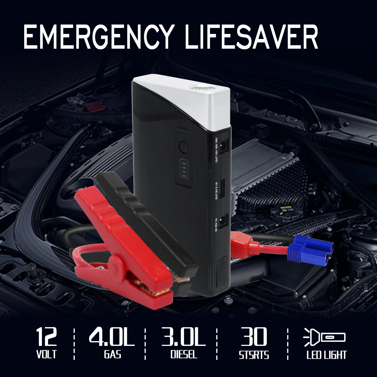 DÉMARREUR DE VOITURE 16800mAh 12V Portable Rescue Booster Batterie