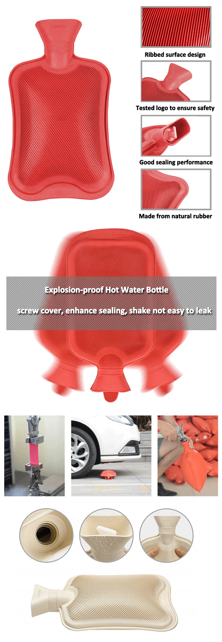 oem odm hot selling unique design cheap knitted hand warmer rubber hot water bag bottle 2000ml cover factory