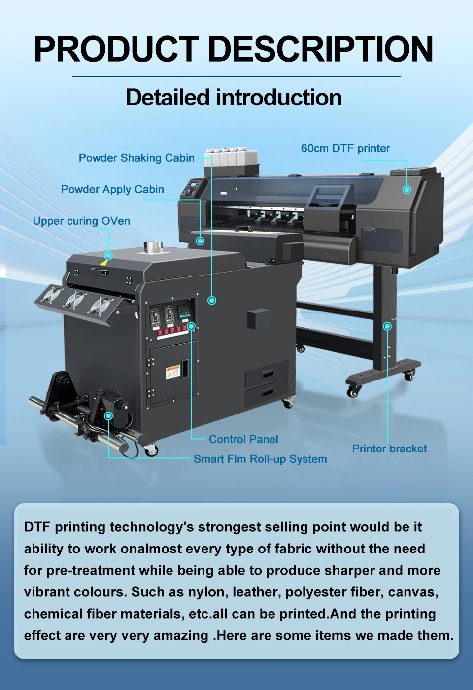 DTF Printer 60cm - EPSON I3200 XP600 Head Heat Press Machine