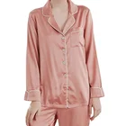 Breathable Sleepwear Comfortable Breathable Satin Sleep Wear Pure Silk Pajamas Soft Skin Women's Sleepwear Sets Real Silk Pajama