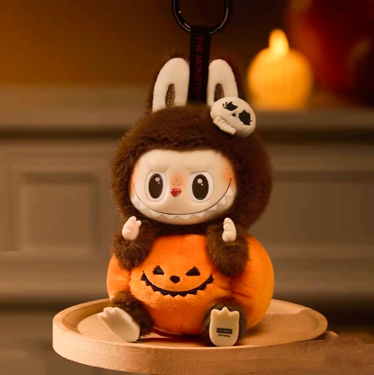 POP MART Halloween Keychain Labubu Pumpkin Monster PVC Plush