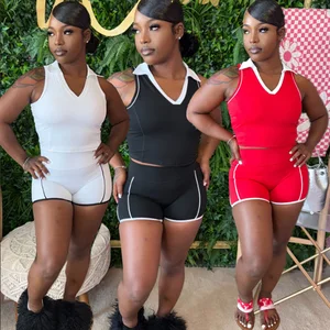 2 Piece Set Yoga Suit Women's Sportswear Sports Suit Fitness Gym Vest High Waist Leggings Fitness Shorts Bra Sportswear