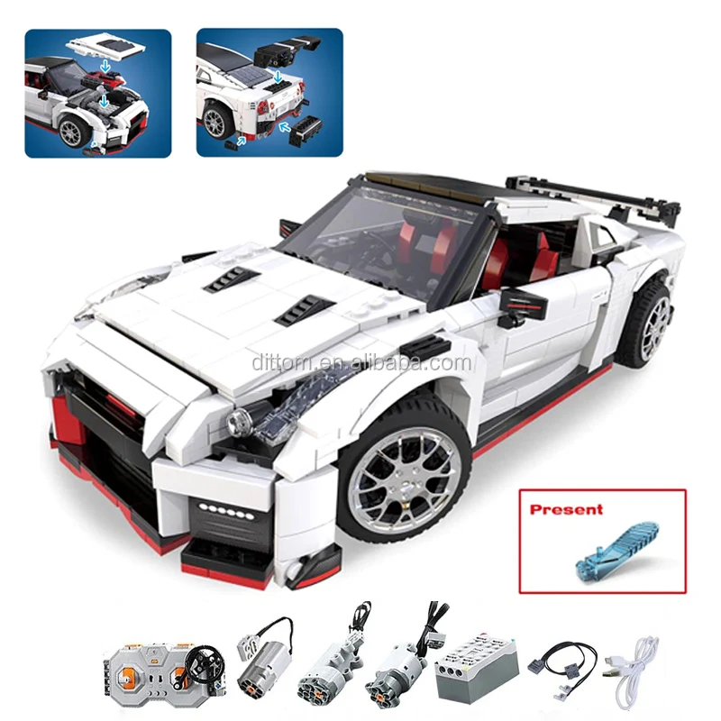 カダC61020W GT-R R35スーパースポーツカーDIYビルディングブロック 