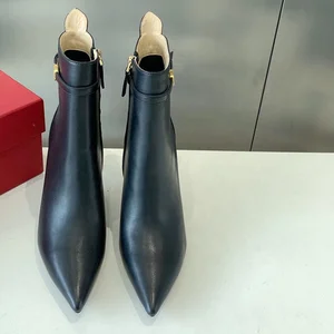 Leather Women's Shoes High Heels Pumps Customized Black High-heeled Women's Shoes Made of Calf Leather