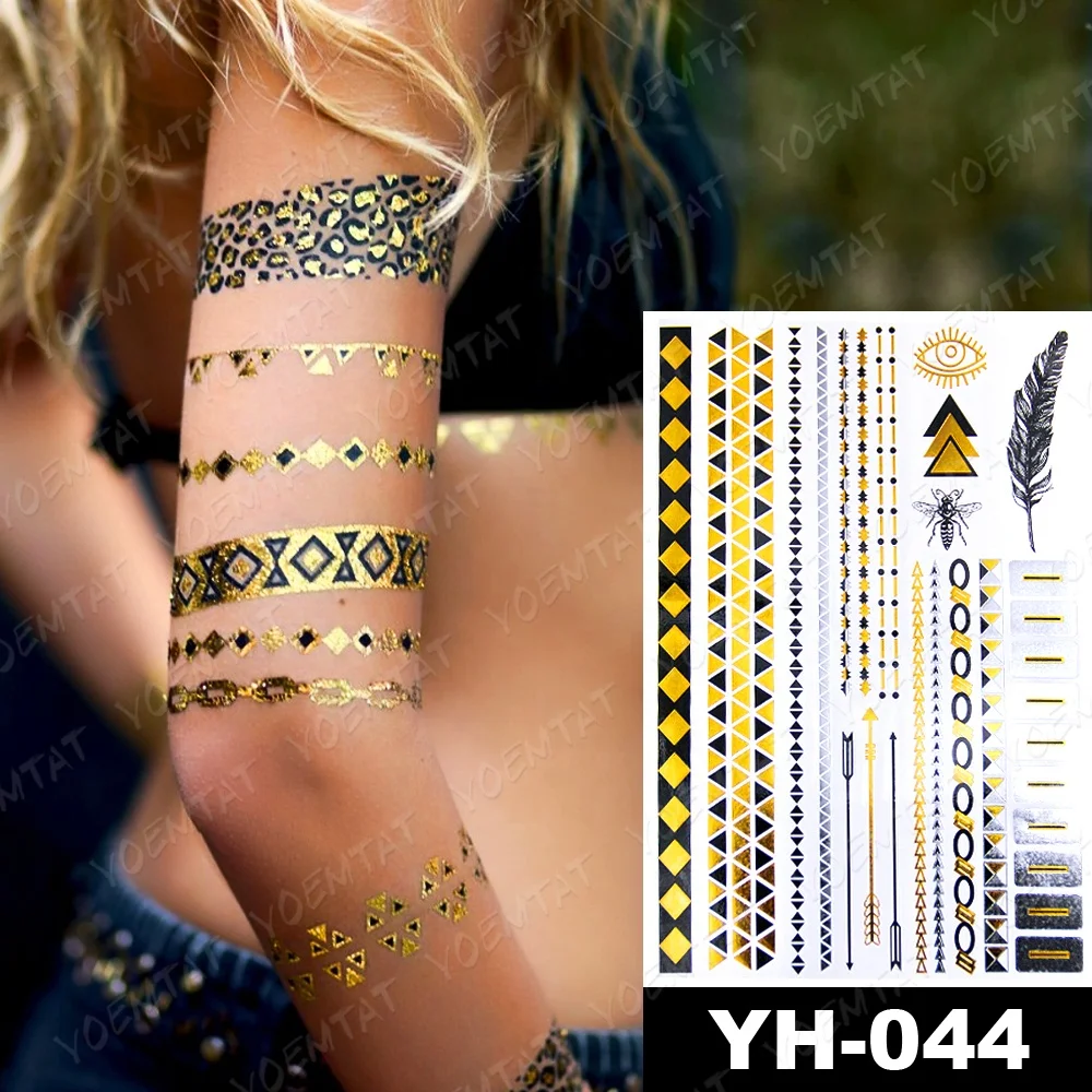 Metallic Temporary Tattoos  12 Sheets Waterproof India  Ubuy