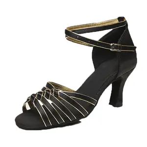 New Arrival Women's Professional Latin Ballroom Tango Salsa Jazz Sport Heeled Satin Dance Shoes