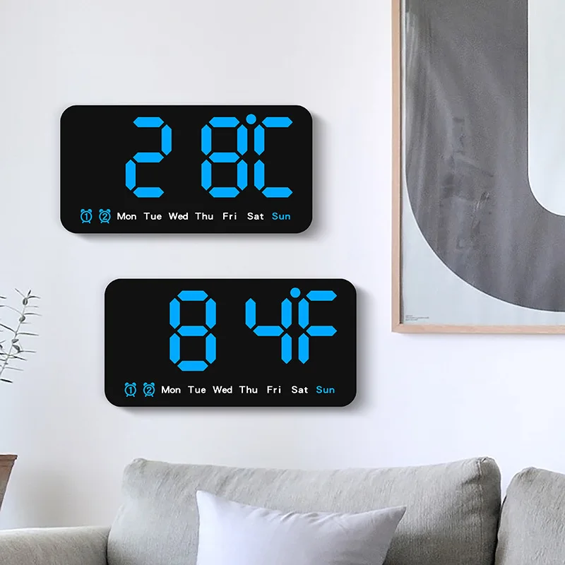 Modern Style LED Wall Clock Colorful Digital Quartz Clock with Needle Display Plastic Art Deco Home Decor for Living Room