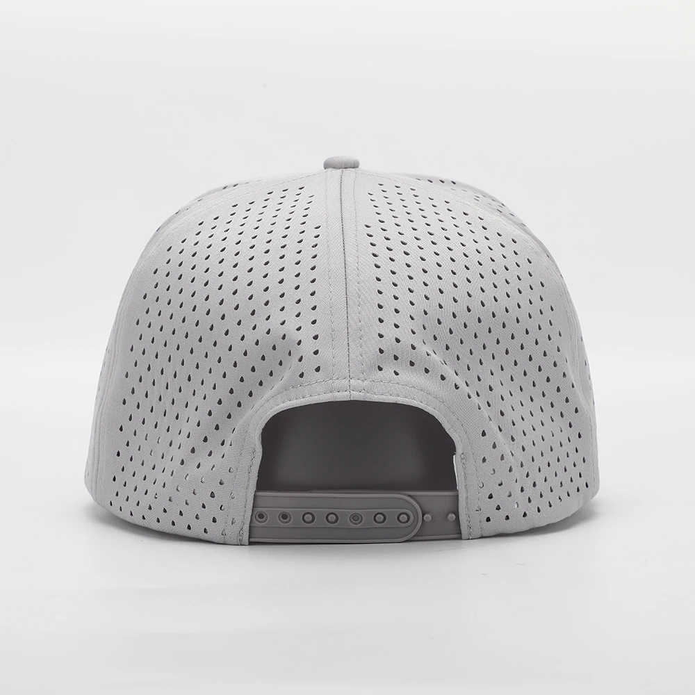 Custom Luxury 7 Panel Embroidered Logo Hip Hop Snap Back Water Resistant Perforated Laser Cutting Hole Snapback Cap Hat