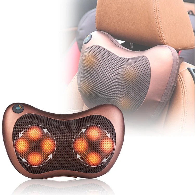 Factory Direct Sale Back and Neck Massager 3D Kneading Deep Tissue Electric Massage Pillow for Heat