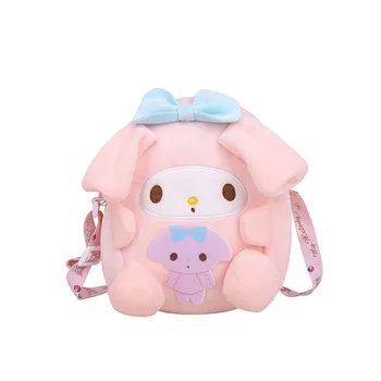 Sanrio My Melody kuromi Yulin dog Anime Kawaii Plush Bag Shoulder Bags Hand bag  Messenger Handbags Backpackgirl Birthday Gifts