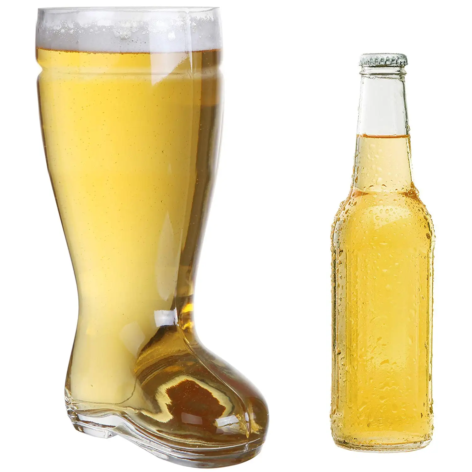 Boot Shaped Beer Glasses Filled with Frothy Lager Stock Image - Image of  advertising, garden: 75516965