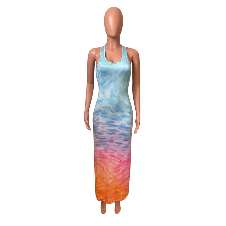 MOEN vestido de dama Colorful Bodycon Trendy Women Clothing Casual Dresses 2021 Long Maxi Dress