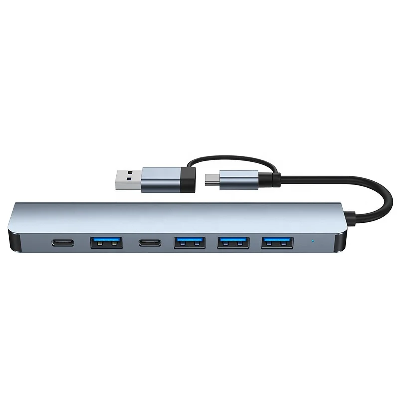 Hub USB a 5 porte con adattatore a 2 porte USB-C_voghion.com