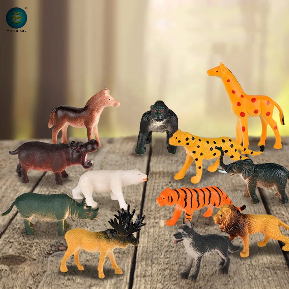 2022 Yicheng New Popular Cheaper Farm Animal Model Toy 30 Pcs Plastic Forest Animals Toys Wild Animals Toy for Kids