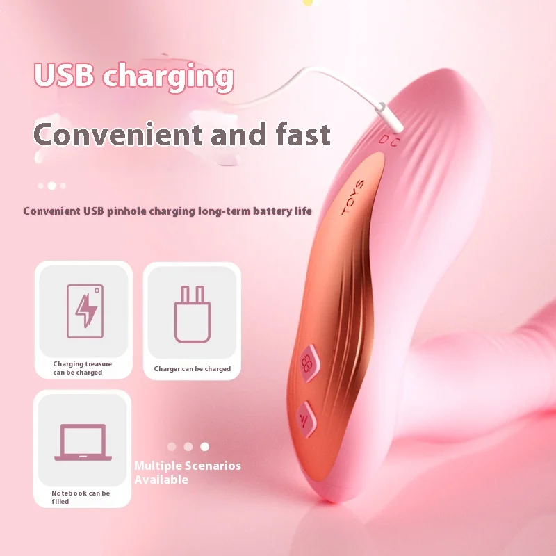 Pink and purple medical-grade silicone wearable vibrator display
