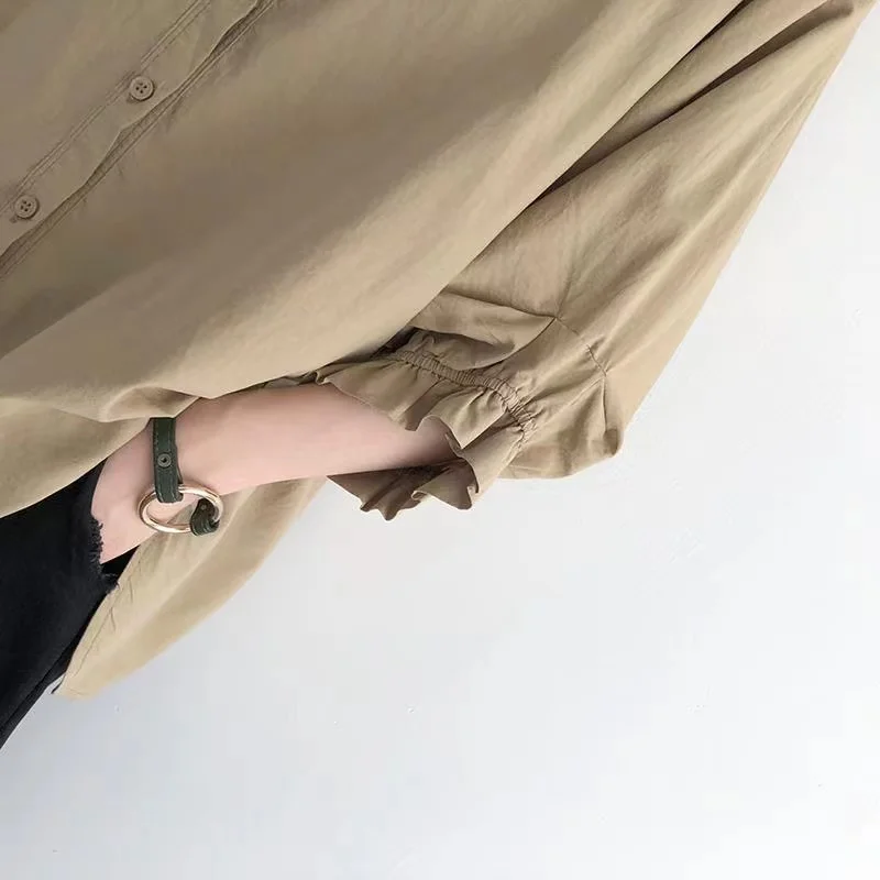 High Quality Pattern of Long Sleeve Cotton and Linen Shirts Top Women Casual Blouse Designs