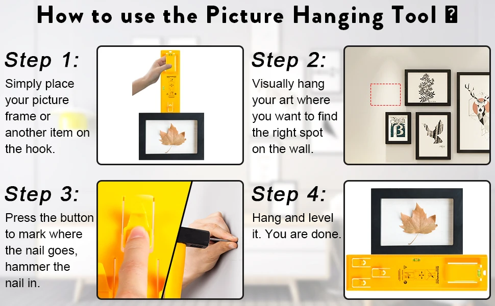 Picture Hanging Tool With Level Easy Frame Picture Hanger Wall
