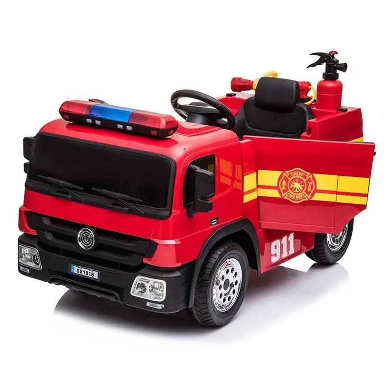 Children Electric Fire Truck 12v Kids Ride On Car Battery Toy Cars For 