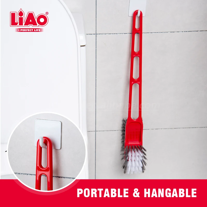 LiAo Multifunctional Large Plastic Toilet Cleaning Brush Easy-to-Use Long Handle for Home Bathroom Cleaning Durable PP Bristle