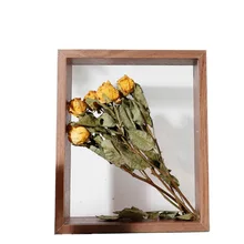 Dried Flower Display Stand Decorative Floating Double Sided Glass Shadow Box Picture Frame