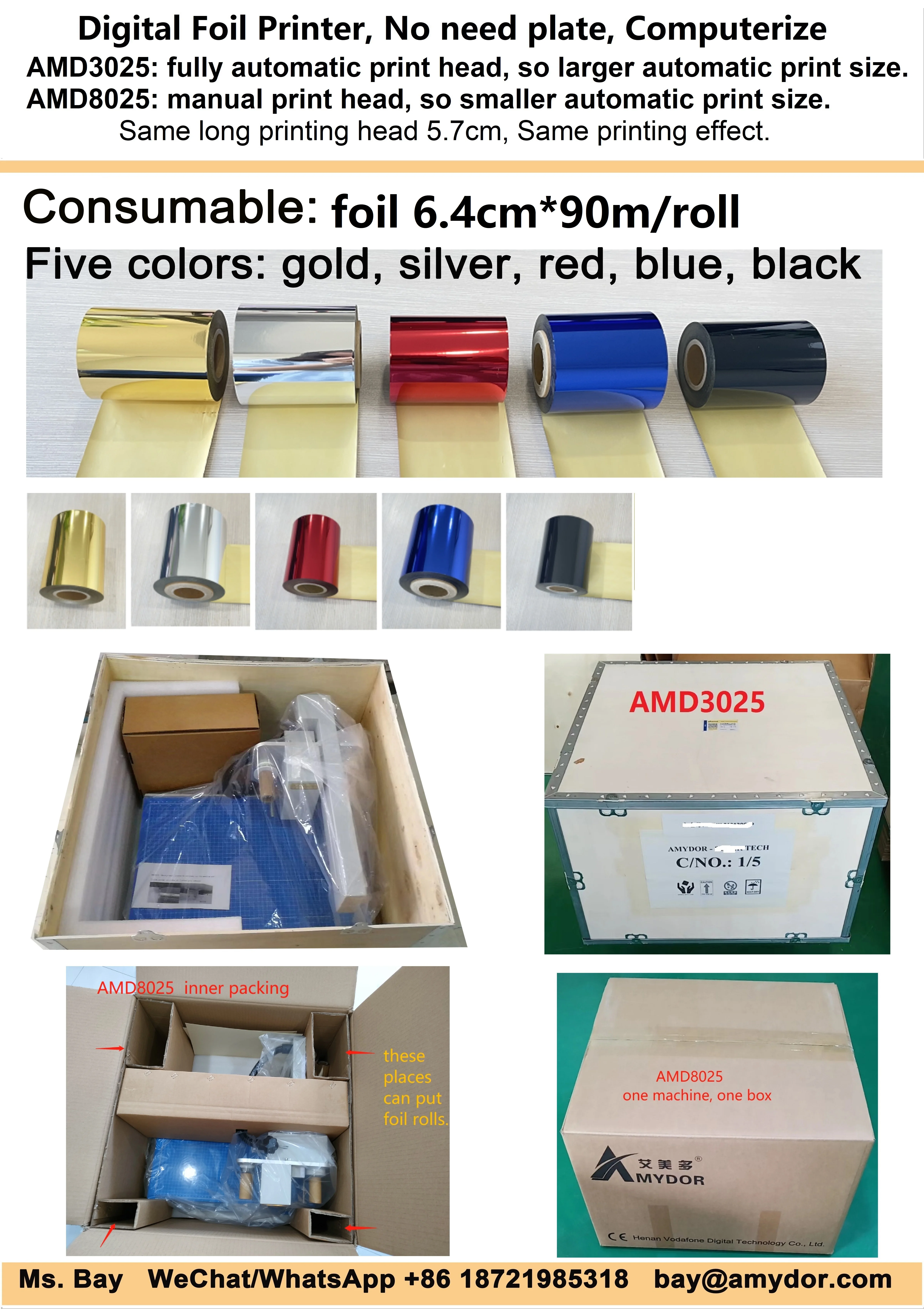 A4 Diary, Book Cover, Automatic Amydor 3025 Foil Stamping Printer Hot Sale AMD3025 Digital Gold Foil Printing Machine