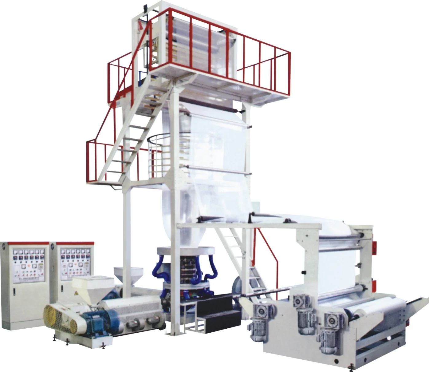 Biodegradable HDPE LDPE LLDPE Nylon ABA PE Extruder Film Blown Machine With Gusset Cheap Price