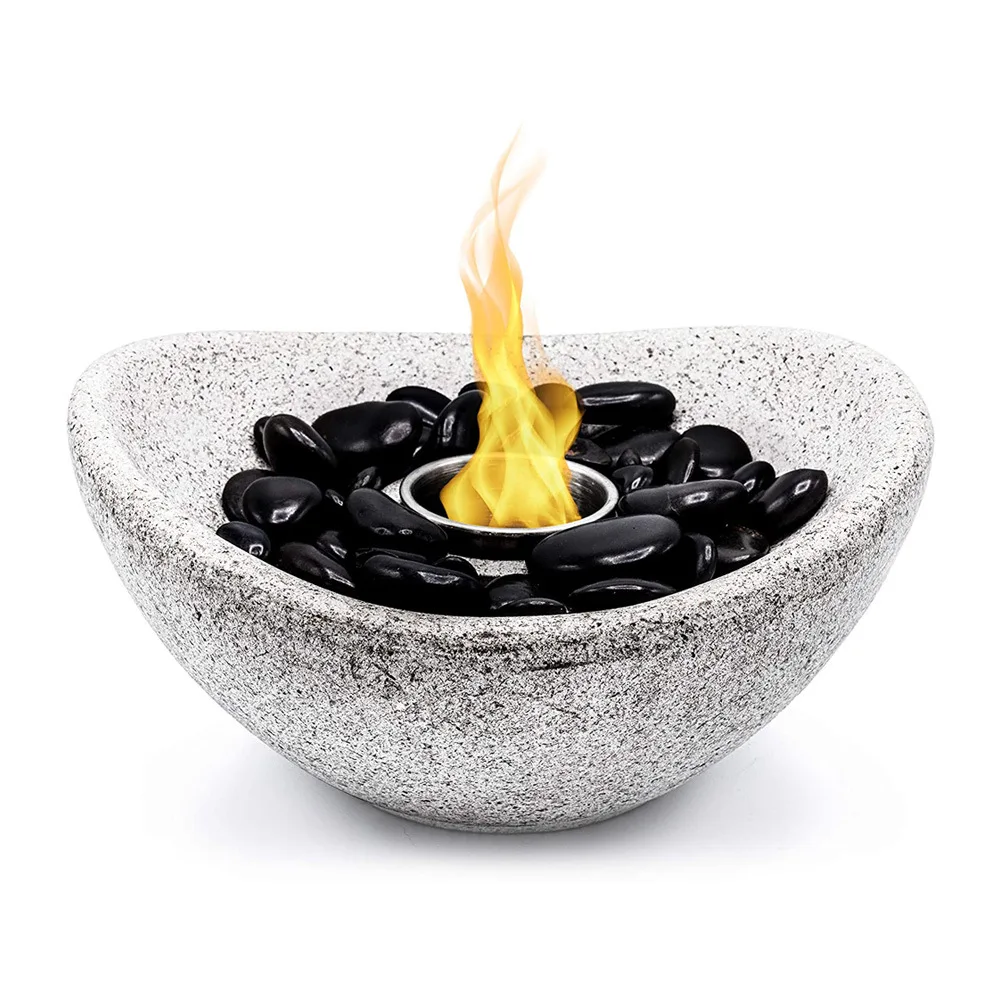 Concrete Fire Pit Tabletop Fire Bowl Outdoor Heater Portable Personal