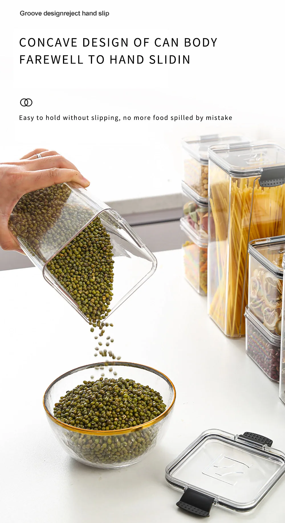 Food Storage Box 2023 Plastic Cereal Dispenser Storage Box Kitchen Food