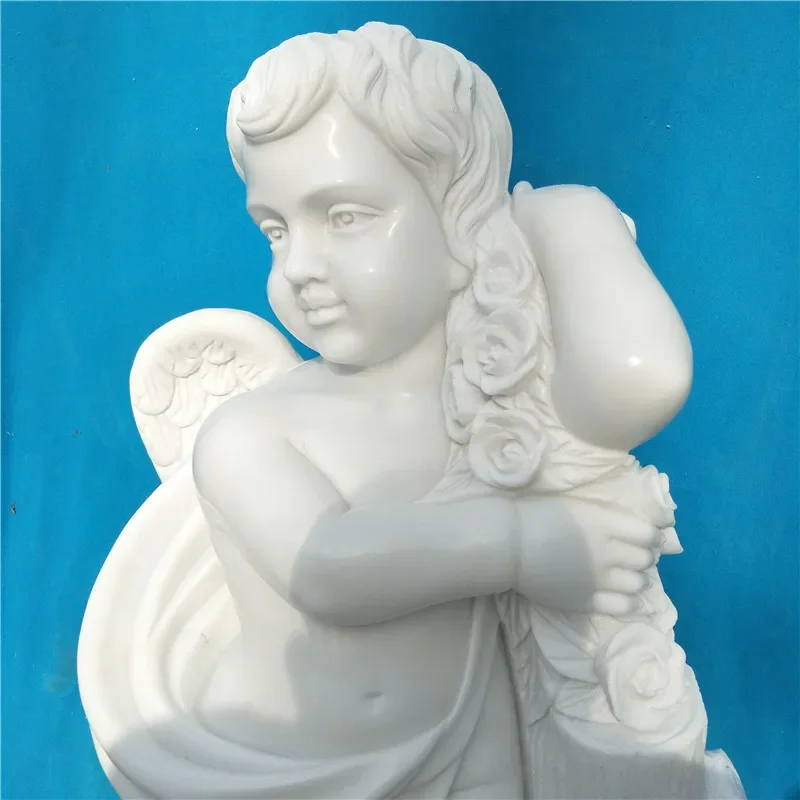 product cemetery angel statuestone carving figure western children sculpture customized angels statue marble-3