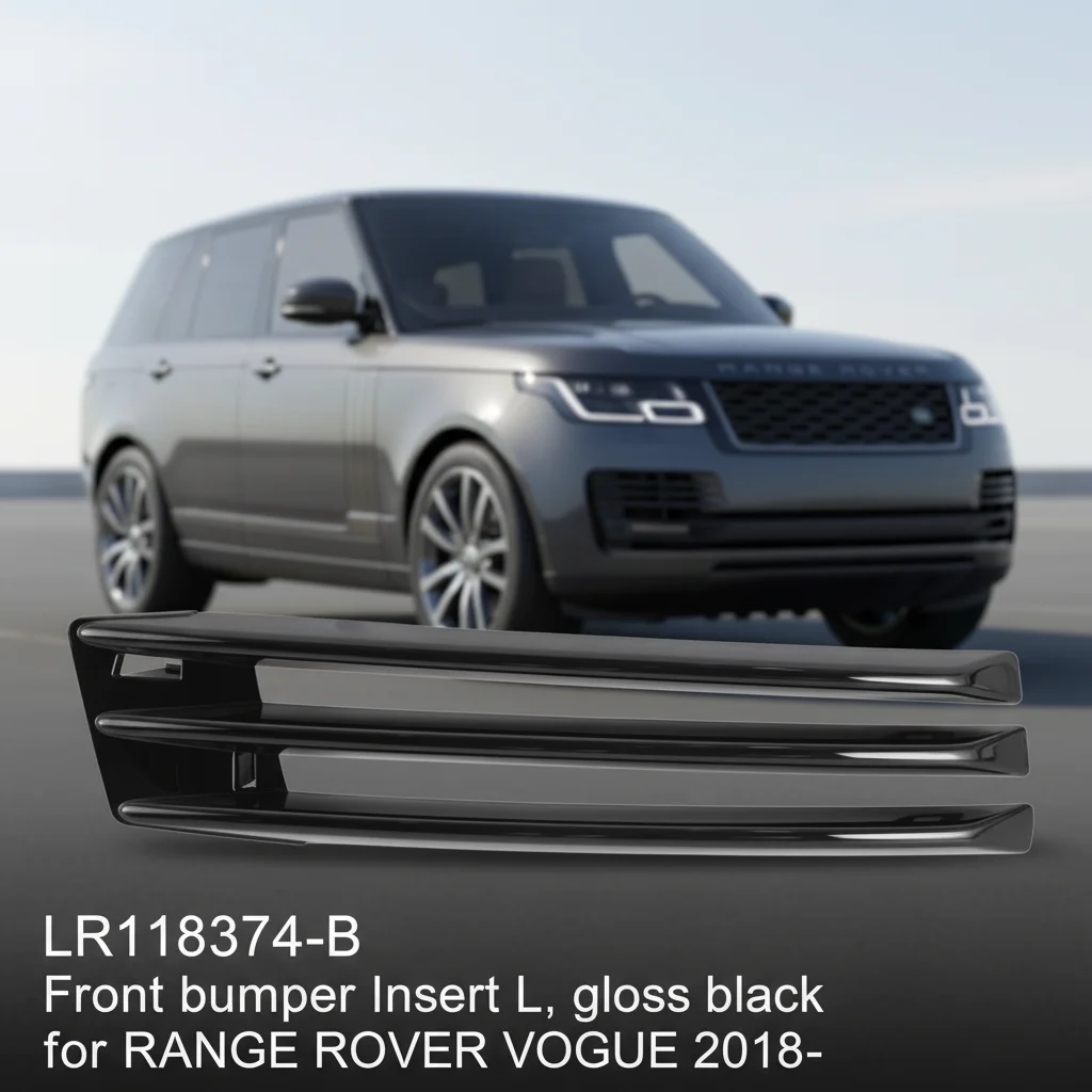 New Rigenstar LR118374-B Front Bumper Insert L Gloss Black for VOGUE 2018- Direct Fit No Mod Required