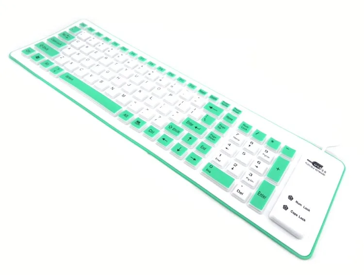 103 Keys Mute Wired Keyboard Portable Business Office Keyboard Silicone Crimp Keyboard
