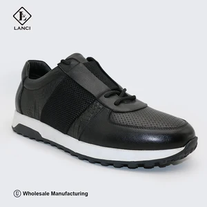 LANCI Design Manufacturer for Custom Men Shoes Black Luxury Sneakers for Men Walking Style Handmade Custom Shoes