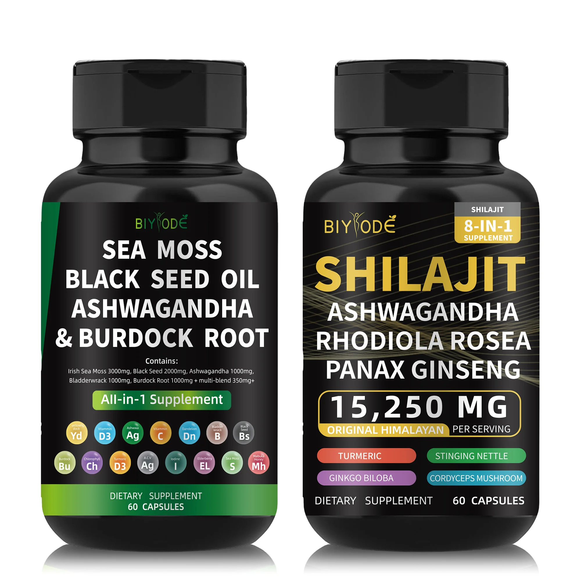 Blyode Shilajit Capsules For Energy Sea Moss Capsules Ashwagandha ...