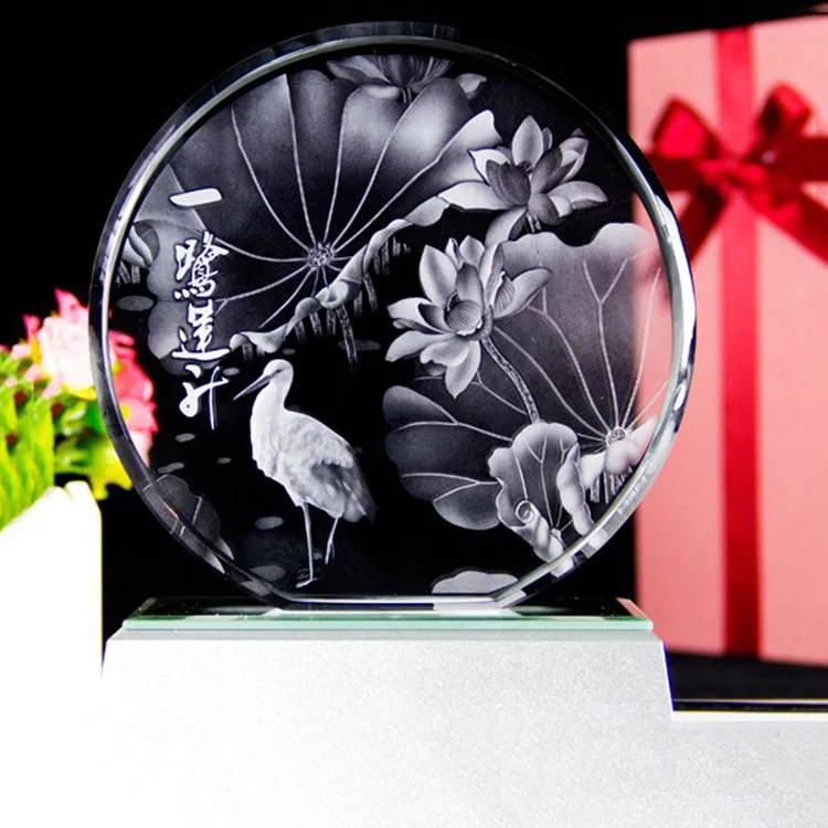 Noble 3d bird laser home decoration crystal project for sale