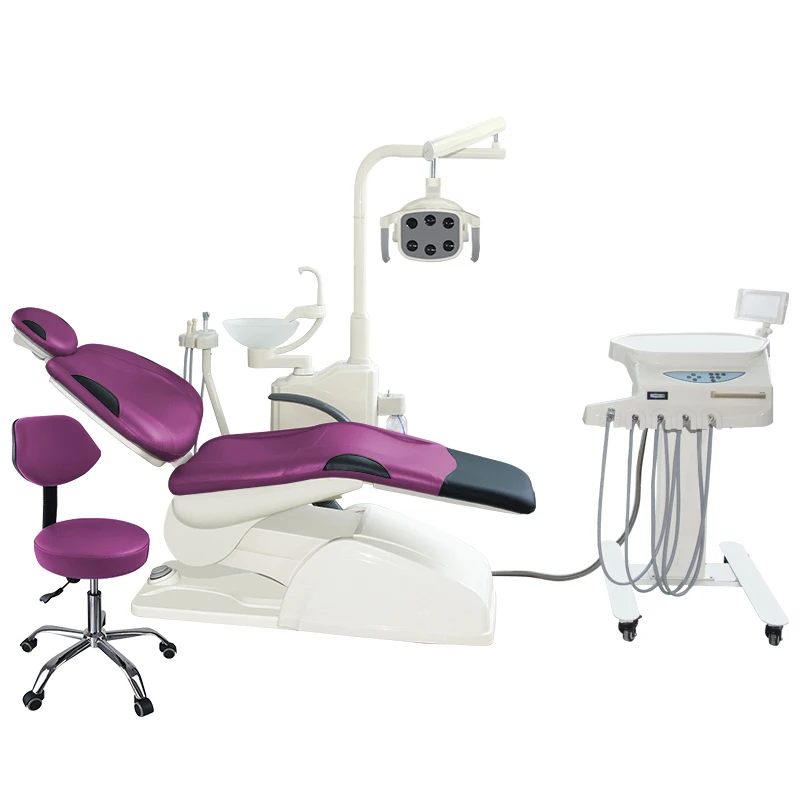 Low Price Dental Treatment Chair Mobile Tool Tray LED Sensor Light With Dentist Chair High Quality and Comfort