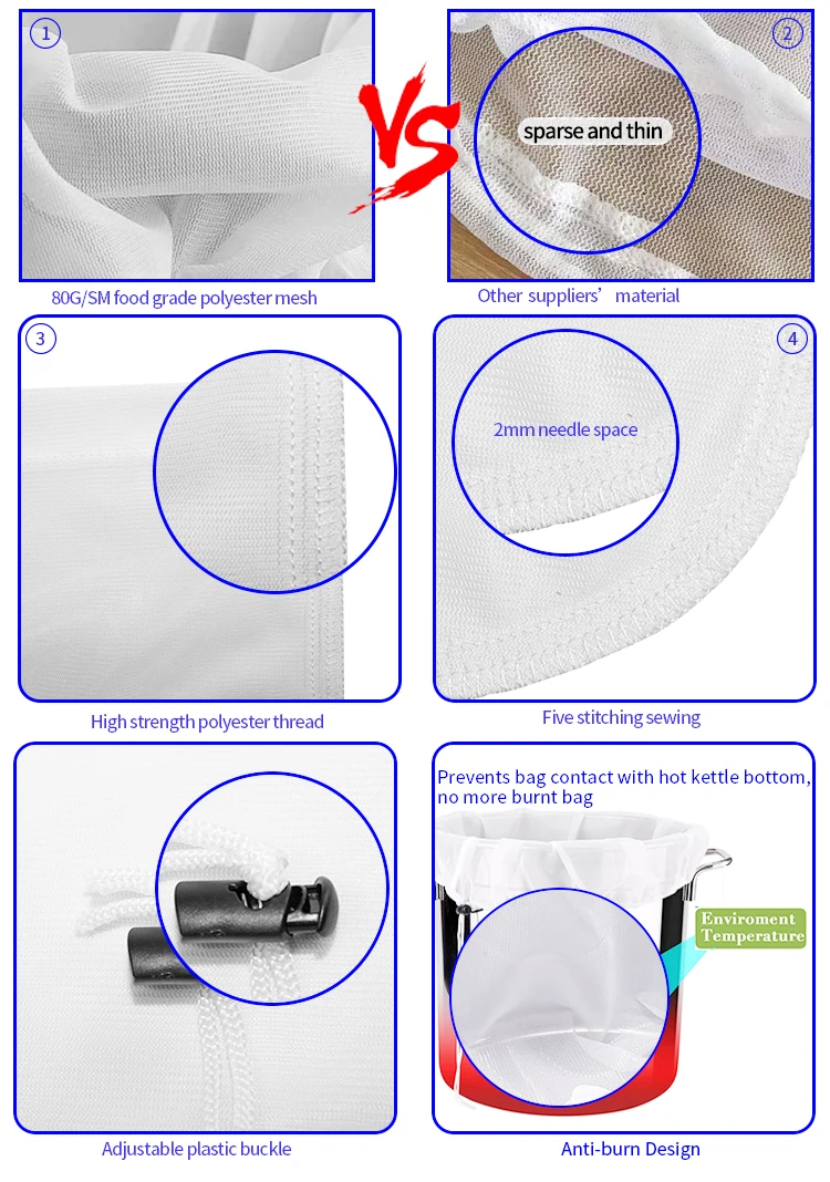 5 Gallon Elastic Top Paint Strainer Bags White Fine Mesh Bag Paint