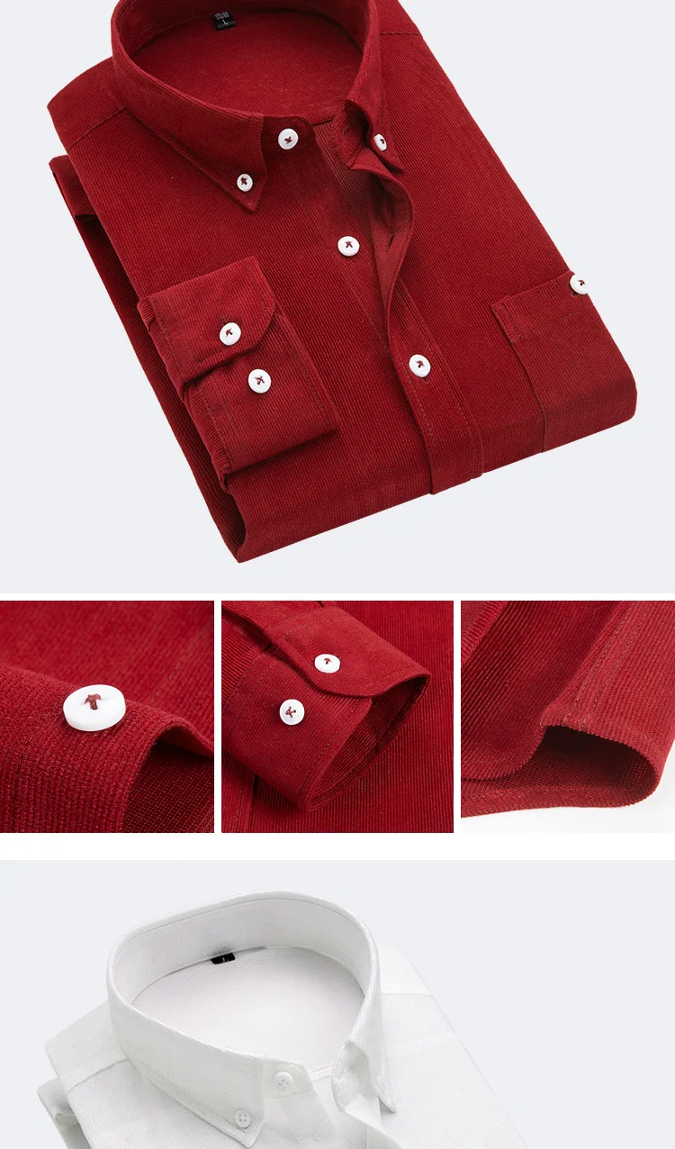 Herren Cordhemd Slim Fit Langarm Hemd Für Freizeit Und Alltag_voghion.com
