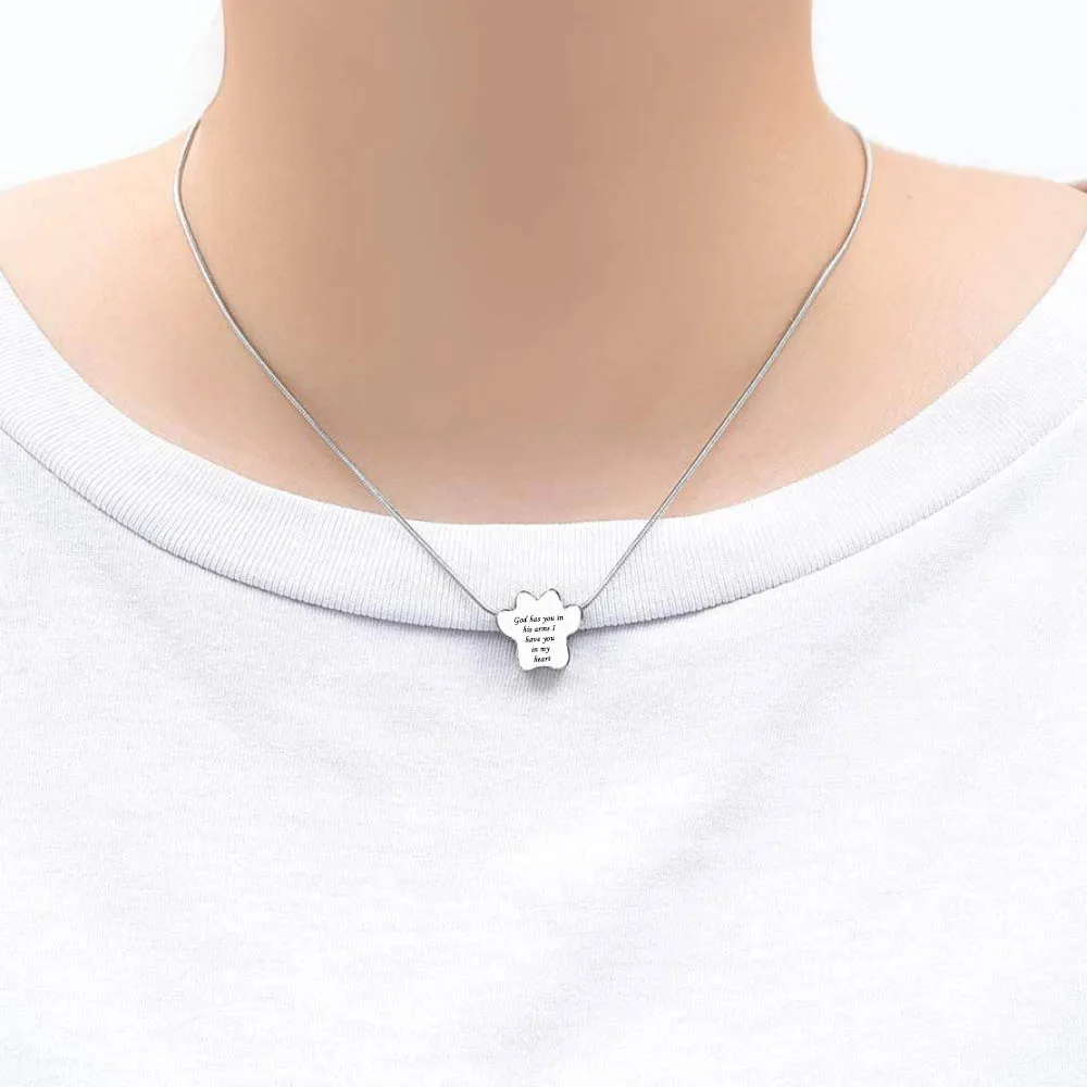 Cremation jewelry cat paw stainless steel urn necklace to commemorate pets / relatives seven styles of optional aluminum urns