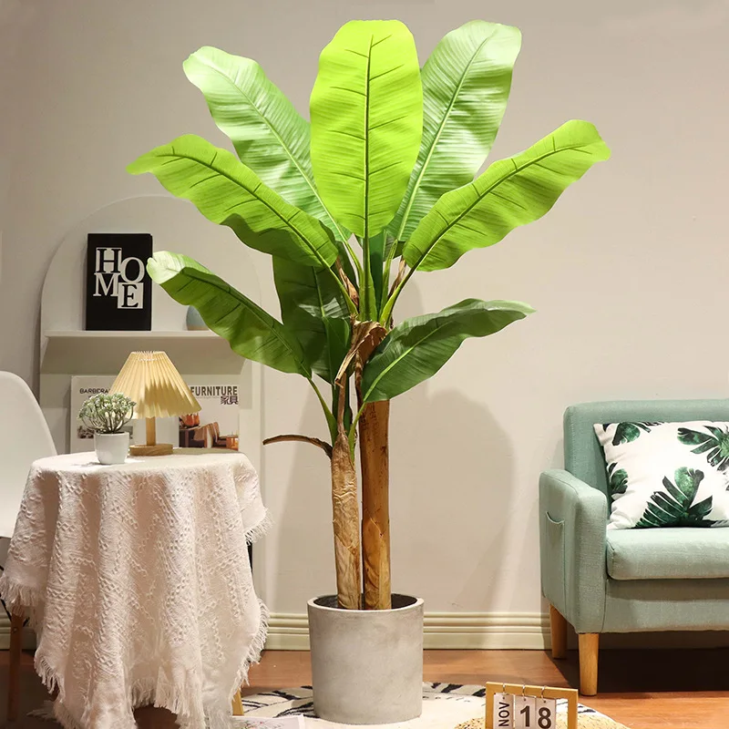 Large Artificial Olive Tree  Plants Trees Potted Windows Green Plan Tree Artificial Banana Bonsai for Home Decoration